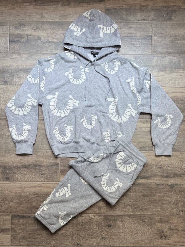 True Religion Tracksuit Grey Print