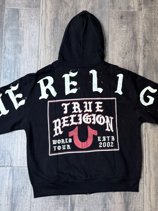 True Religion World Tour  TR BlackFlag Zip Up Hoodie Mens